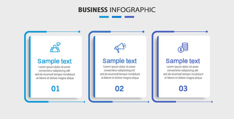 Obraz premium Infographic design template with icons and 3 options or steps. Can be used for process diagram, presentations, workflow layout, banner, flow chart, info graph 