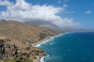 Obraz premium Crête, île grecque, plage, montagne, randonnées, architecture, paradis