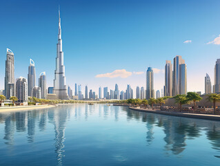 Fototapeta premium Awesome City on the water closeup view