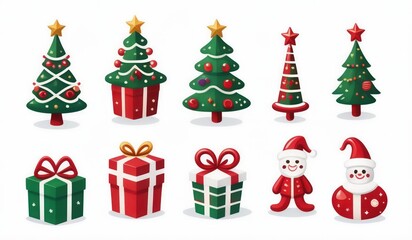 christmas icons set. set of christmas icons. set of christmas elements. new icon design christmas . cute design christmas 
