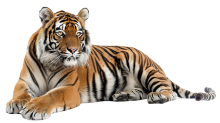 Bengal tiger isolated on transparent background, png