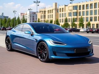 Awesome Close up on new electric car