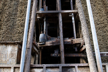 Am historischen Gradierwerk Bad Kösen - Detailaufnahme