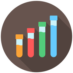 Glass Tube rounded multi color icon, use for UI, UX, app and web development, digital or print. for industry, education, science, health theme.