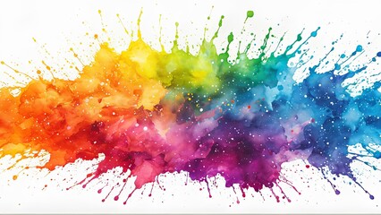 Fototapeta premium watercolor rainbow splash, rainbow splashes, spray-paint style, color field. Generative AI