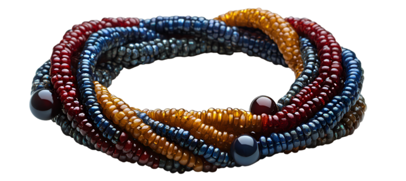 a multi colored beaded bracelet.