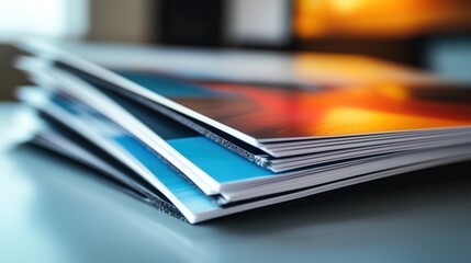 Printed brochures featuring saddle stitching