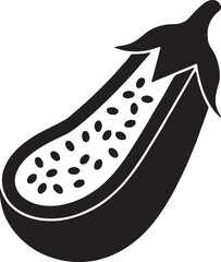 Eggplant icon style illustration art.