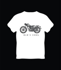 Old's n Cool Vintage Motorcycle T-Shirt Design