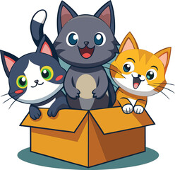 Mischievous kittens playing with a card.