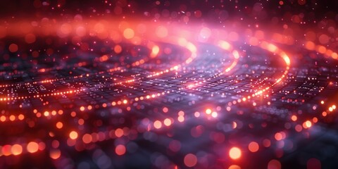 Obraz premium Abstract Digital Art with Glowing Lights