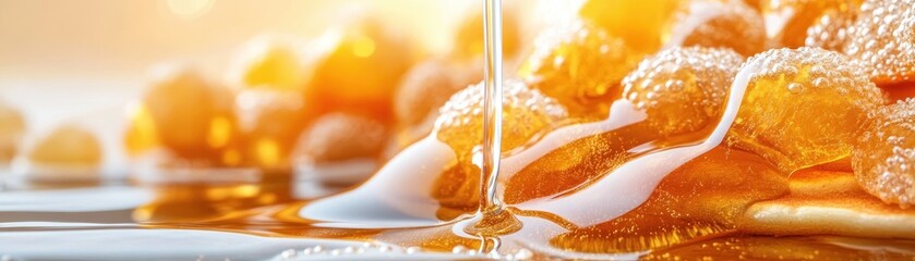 Classic Homemade Syrup Drizzled Over Golden Pancakes A Delicious and Comforting Breakfast Treat Indulge in the Rich Flavor and Sweetness of This Simple Yet Satisfying Recipe Perfect for Weekend