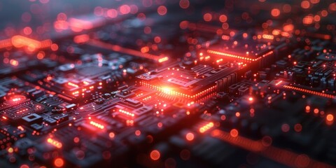 Fototapeta premium Abstract Circuitry: A Glimpse into the World of Technology