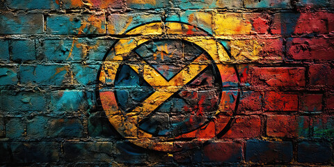 Naklejka premium Thief's Mark: A graffiti-covered wall bearing the logo of a famous jewelry store.