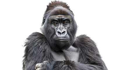Fototapeta premium Mountain Gorilla isolated on transparent background, png