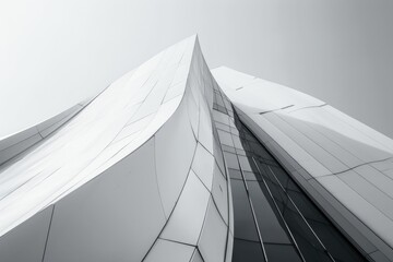 A black and white photo of an old abandoned building with worn-out walls and rusty details