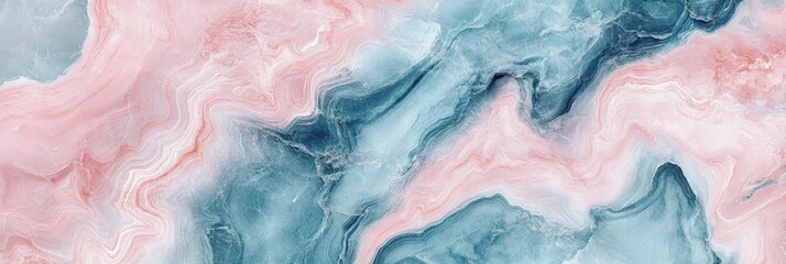 Obraz premium Abstract marble texture with pastel pink and blue swirls. Ideal for backgrounds, patterns, and designs.