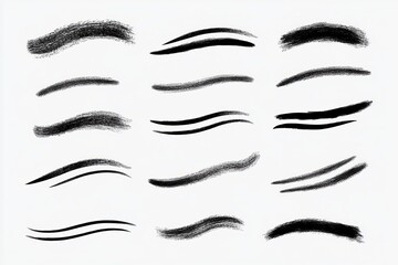 Hand drawn pencil lines and squiggles set.