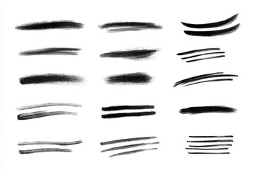 Fototapeta premium Hand drawn pencil lines and squiggles set.