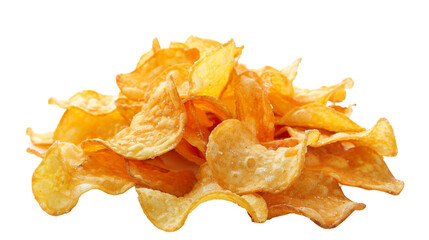 Fototapeta premium Potato chips isolated on transparent background, png