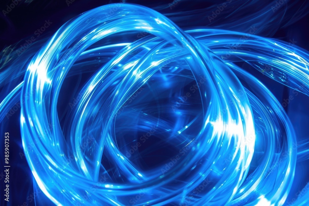 Poster a detailed view of small blue lights, often used in decorative arrangements or as a source of ambien