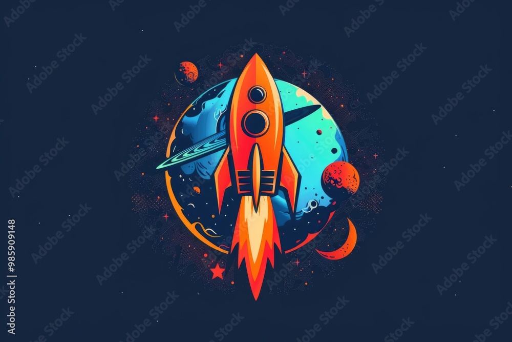 Poster A space shuttle flies through space, with a distant planet visible in the background