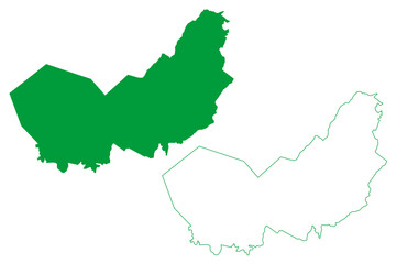 Maranguape municipality (Ceará state, Municipalities of Brazil, Federative Republic of Brazil) map vector illustration, scribble sketch Maranguape map