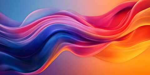 Fototapeta premium Smooth transitions between colors forming an abstract wave.