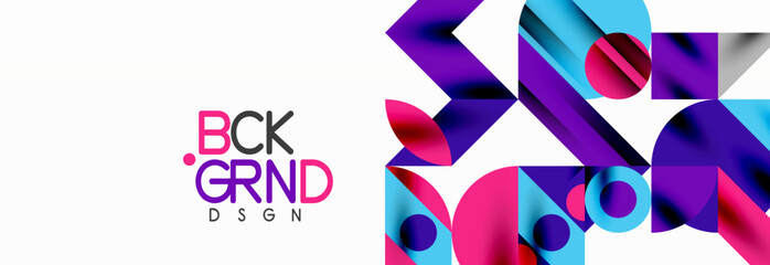 Trendy colorful circles, lines, arrows, triangles and other geometric shapes. Vector Illustration For Wallpaper, Banner, Background, Card, Book Illustration, landing page