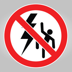 No Electric Shock Safety Warning Sign