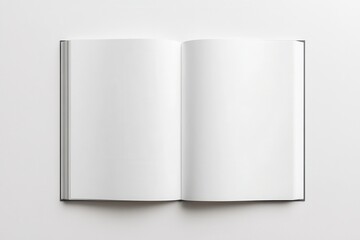 Naklejka premium open magazine mockup, close up, high angle view, beige background