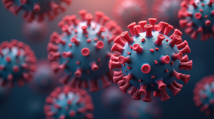 Closeup of Virus Cells - Detailed 3D Visuals of Viruses, Pathogens, and Covid-19 Bacteria in High Resolution