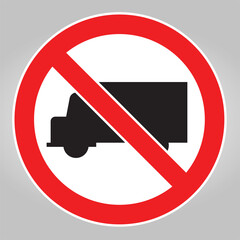 No Truck Parking Sign Warning Illustration