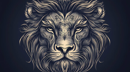 Head of lion. Tribal Art. Illustration