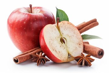 A fresh cinnamon apple isolated on white