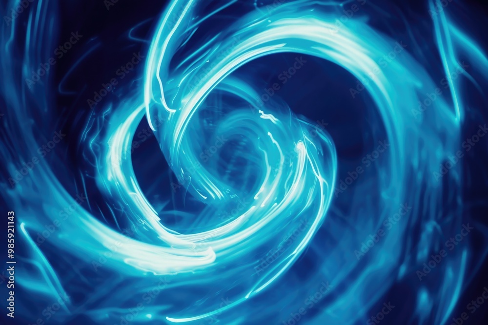 Poster a swirling blue light fills a dimly lit space, perfect for use as a background or visual effect