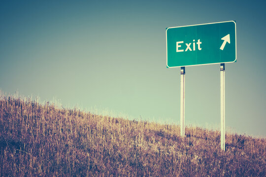 Exit Sign On A USA Freeway