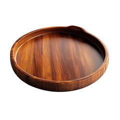 A beautiful, polished wooden tray with a rich grain pattern, perfect for serving or displaying items elegantly., isolated on a transparent background.
