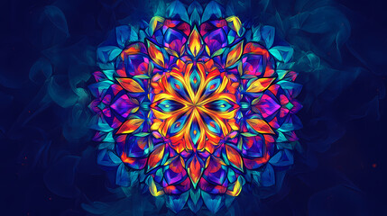 Mandala made with geometric shapes and colors, bringing balance and harmony, created with generative ai. Mandala. Illustration