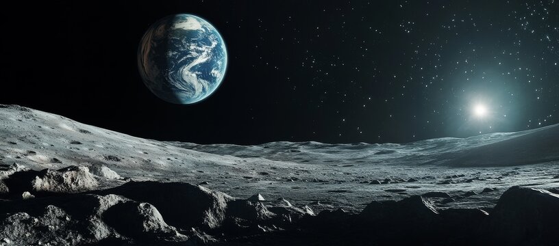 moon earth satellite view space