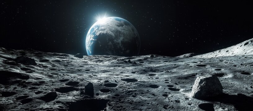 moon earth satellite view space