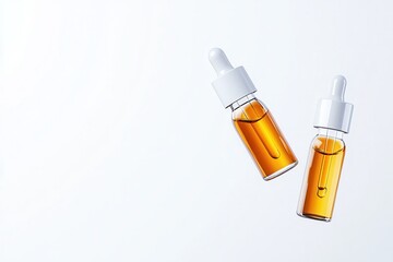 Two floating ampoule bottles at slight angles