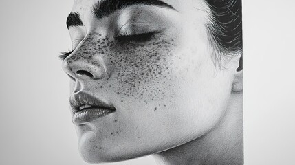 Close-up Portrait of a Woman with Freckles