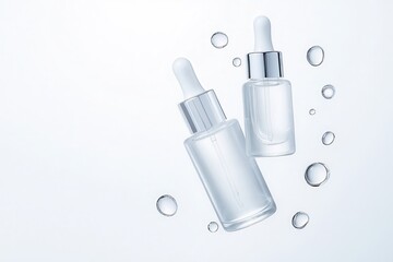 Two floating ampoule bottles at slight angles
