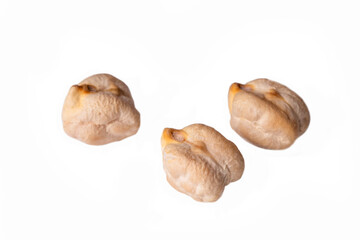 Food background from a texture of raw chickpeas close-up