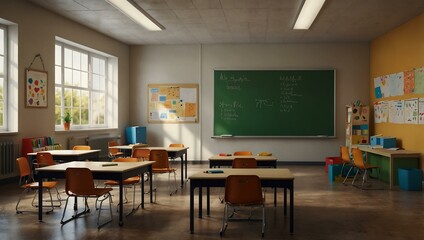 Concept of an elementary school classroom.