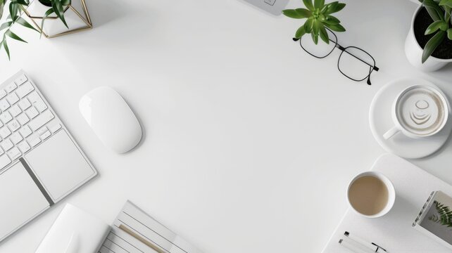 National Nothing Day, Minimalist Workspace with Coffee and Plants