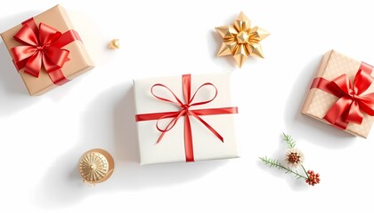 gift boxes with bows and ribbons