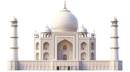 Fototapeta premium White Model of the Taj Mahal. A stunning, minimalistic white model of the iconic Taj Mahal