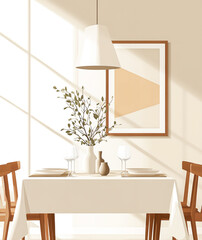 Modern Dining Room with Natural Light and Simple Decor